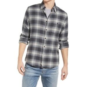 Faherty The Movement Flannel Plaid Shirt‎ Button Down Polar Night XXL Outdoor